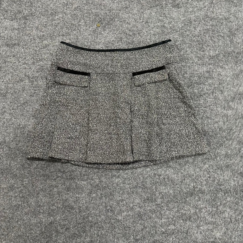 Studio Y Skirt Womens Size 11/12 Black White Viscose Blend Pleated Mini USA Made